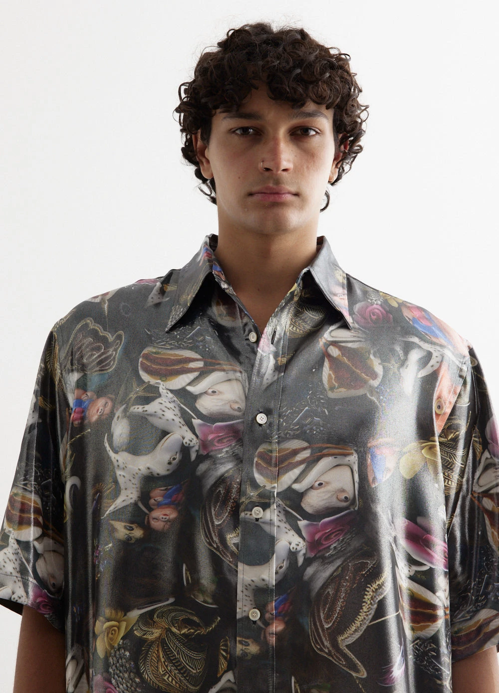 Acne Studios Sandrok Short Sleeve Foiled Print Shirt 2 Acne Studios Sandrok Short Sleeve Foiled Print Shirt - Image 2