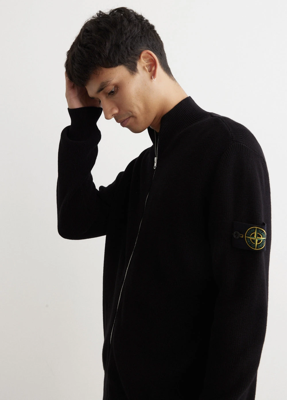 Stone Island Organic Cotton Rib Zip Knit 2 Stone Island Organic Cotton Rib Zip Knit - Image 2