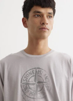 Stone Island Reflective Stamp Print T-Shirt -Men Clothing Store mens incu 904 61569239 57bd 420a 8d7f ec986aade762