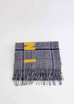 Marni Prince Of Wales Logo Wool Scarf