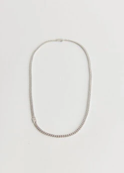 Side Pendant Curb Chain Necklace